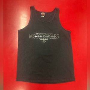 Vintage 2002 Women’s Harley Davidson Coralville IA Black Tank Top Medium